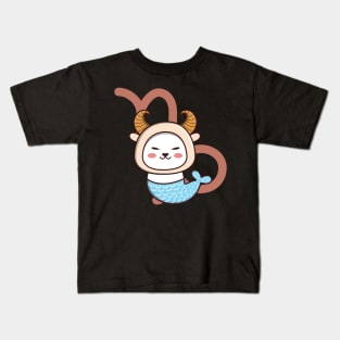 Capricorn Zodiac Cat Kids T-Shirt